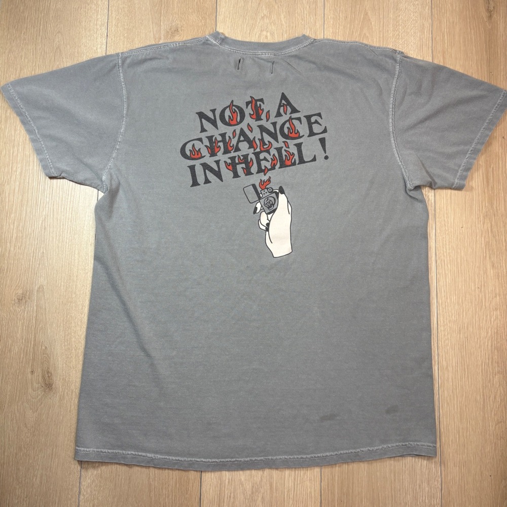 Hell Babes Not A Chance In Hell Graphic T-Shirt Gray Mens Large Lighter Print